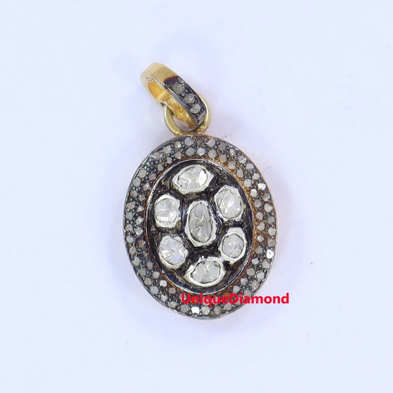 Pendentif Goutte En Or 18 Carats Avec 47 Diamants - Pavage Vintage - Bijou Occasion