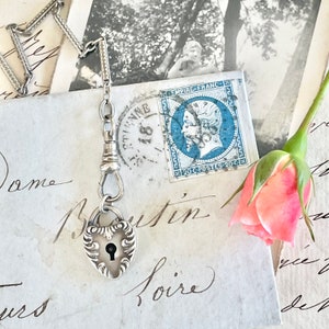 Antique Sterling Silver Heart Padlock Pendant