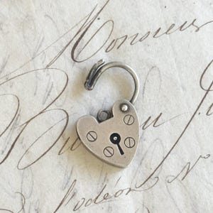 Vintage English 1979 Sterling Silver Padlock Heart Love Charm