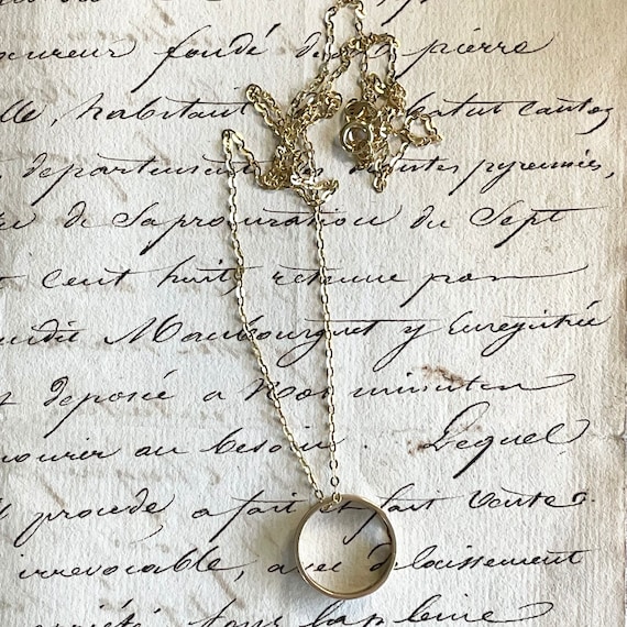 Antique Victorian Baby Gold Ring Charm Pendant Ne… - image 4