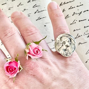 Antique Art Nouveau Sterling Silver US Size 6 Maiden Ring