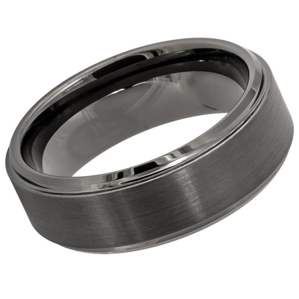 Mens wedding hotsell rings dark metal