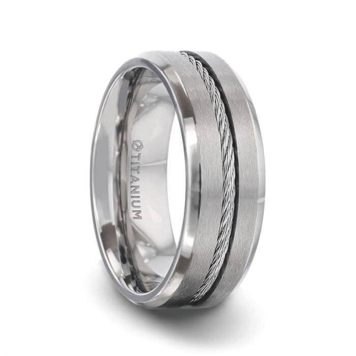 Mens cable wedding best sale band