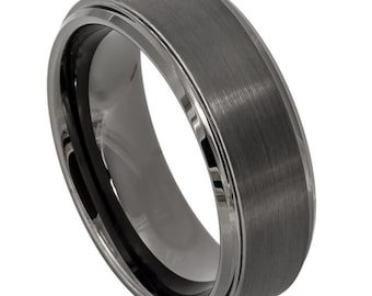 Charcoal grey wedding clearance band