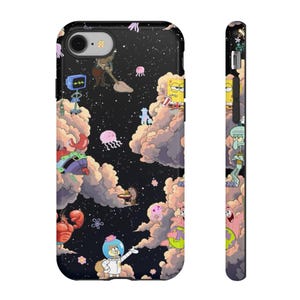 Funda para teléfono con dibujos cósmicos: diseño divertido y original para niños y adultos. Regalo de cumpleaños y festividades. Accesorio único.