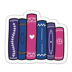 Bisexuell Bücherstapel Aufkleber | Bücherwurm | Buchliebhaber Geschenk | Kindle Hülle Aufkleber | Smut Romanze-Leser | Booktok | Vielfalt