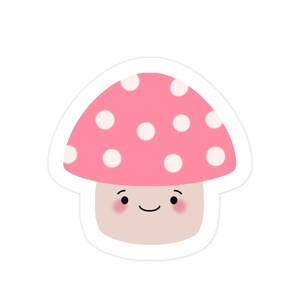Pegatinas de comida kawaii con forma de hongo pastel, estilo cottagecore, calcomanía para botella de agua, planificador y portátil.