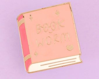 Broszka z emalii z motywem czytania książek, prezent dla kolekcjonerów broszek, broszka książkowa, bibliofil, miłośnik książek, książkowy nerd, miłośnik powieści, prezenty dla czytelników