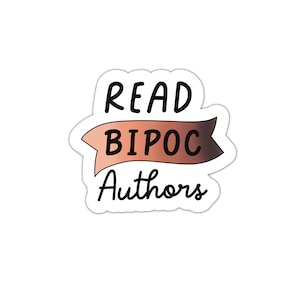 Lisez les auteurs du BIPOC lisant un autocollant en vinyle, un autocollant inclus pour les amateurs de livres, un autocollant de lecture de diverses voix pour ordinateur portable, un Kindle, un journal