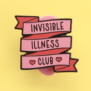 Invisible illness club enamel pin, hidden disability awareness, mental chronic illness lapel badge, spoonie, chronically ill, spoon theory