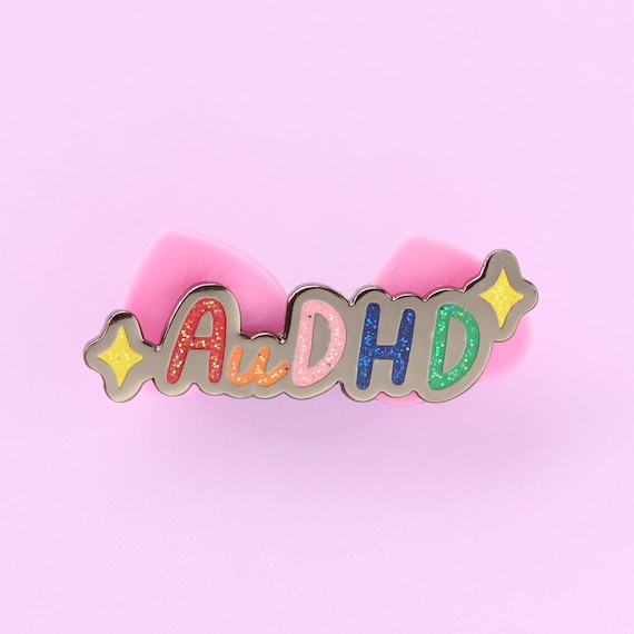 AuDHD enamel pin, adhd autism awareness badge, neurodiversity pride, neurodivergent pin, autism gifts, autistic pride, sticker pack