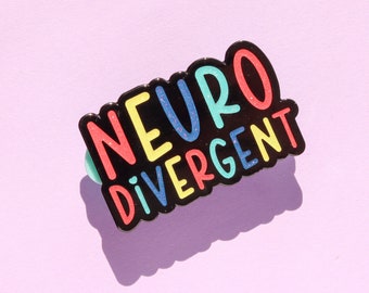 neurodivergent enamel pin, adhd autism acceptance, mental health pin, neurodiversity pride, dyslexia, dyscalculia, BPD OCD