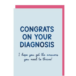 Gefeliciteerd met je diagnosekaart voor ADHD, autisme, neurodivergente autistische trots, chronische ziekte of geestelijke gezondheid