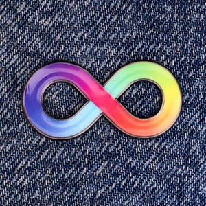 Autistic pride pin | rainbow infinity symbol | neurodivergent pride | adhd autism acceptance | mental health enamel pin gift