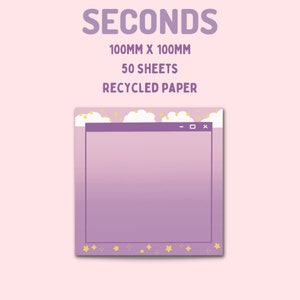 SECONDS pastel note pad | Dreamy gradient aesthetic memo pad | cute journal supplies | to do list jotter pad | aesthetic stationery