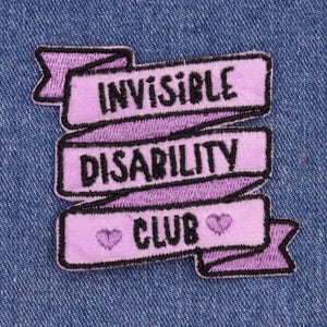 Unsichtbarer Disability Club Aufnäher zum Aufbügeln, Chronische Müdigkeit Aufnäher, ADHD & Autismus Aufnäher
