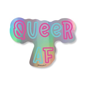 Adesivo queer, adesivo olografico in vinile, adesivi LGBTQ+, adesivi Enby, adesivi dell'orgoglio, decalcomania olografica in vinile LGBTQ+, adesivo Enby Pride