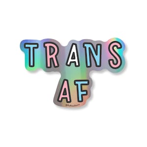 Adesivo trans, adesivo olografico in vinile, adesivi lgbtq, adesivi pride, adesivi queer