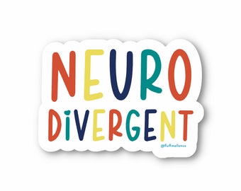 Neurodivergent vinylklistermärke | autismmedvetenhetsacceptans | neurodivergens ocd dyslexi dyspraxi | adhd autistisk neurodiversitetsstolthet