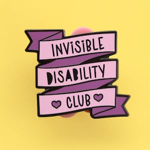 Invisible disability club enamel pin, hidden illness awareness, mental health pin, neurodivergent pin, disability pride, spoonie gifts
