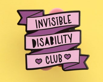 Invisible disability club enamel pin, hidden illness awareness, mental health pin, neurodivergent pin, disability pride, spoonie gifts