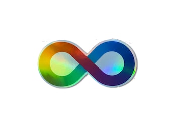 Rainbow infinity holographic vinyl stickers | autistic neurodiversity pride | adhd autism dyslexia dyspraxia acceptance | neurodivergent
