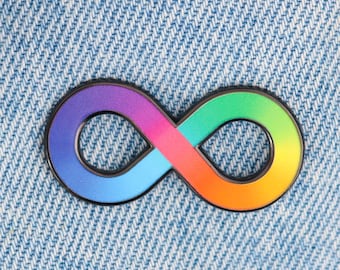 Autistic pride pin | rainbow infinity symbol | neurodivergent pride | adhd autism acceptance | mental health enamel pin gift