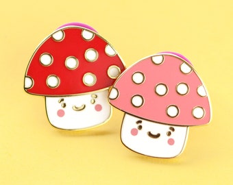 Kawaii mushroom enamel pin || small board filler pin || cute mini enamel pin || tiny pin badge || kawaii pin set || stocking stuffers