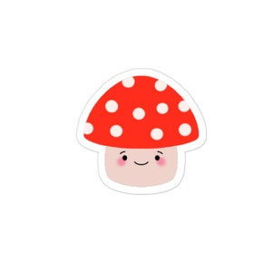 Adesivi carini a forma di fungo, adesivi kawaii a forma di cibo, adesivi carini a forma di cibo, funghi kawaii, adesivi in vinile a forma di fungo, adesivi cottagecore