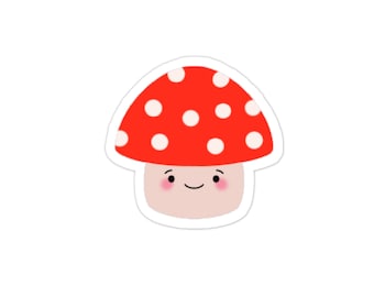 Cute mushroom stickers, Kawaii food stickers, cute food stickers, kawaii mushroom, mushroom vinyl sticker, cottagecore stickers