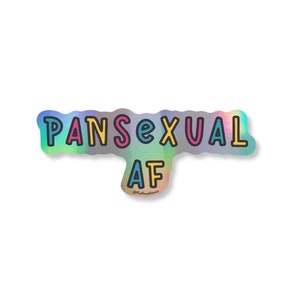 Pansexuell holografischer Vinyl Aufkleber, lgbtq+ Pride Aufkleber, glänzender Queer Identität Aufkleber für Laptop, Wasserflasche oder Journal