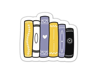 Non binary book stack subtle LGBTQ+ reading vinyl sticker