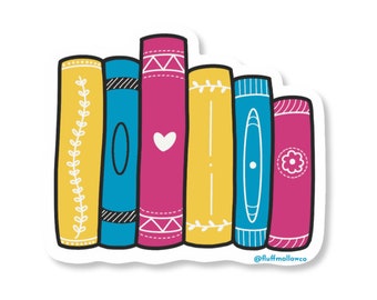 Pansexual book stack subtle LGBTQ+ reading vinyl sticker