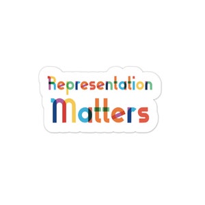 Sticker vinyle LGBT+ Representation Matters, sticker fierté queer, sticker diversité inclusive pour ordinateur portable, journal ou bouteille d'eau