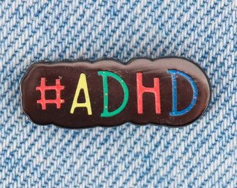 adhd enamel pin, adhd awareness, mental health pin, neurodiversity pin, neurodivergent pin, neurodiversity pride, adhd pin badge, adhd gifts
