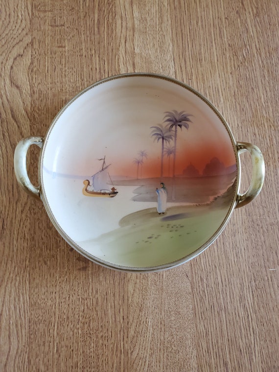 Vintage Hand Painted Nippon Trinket Jewelry Dish Etsy