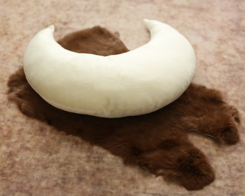 Plush Crescent Moon Pillow Props for Newborn Photography Soft Moon Cushion Props Set Newborn Moon Prop Newborn Moon Pillow