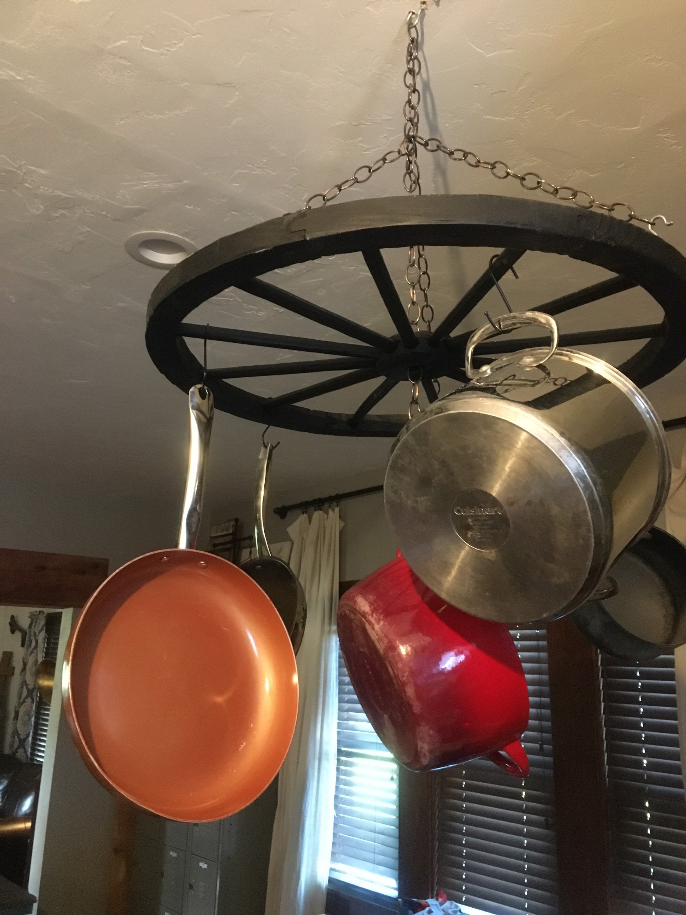 Wagon Wheel Pot Rack Etsy