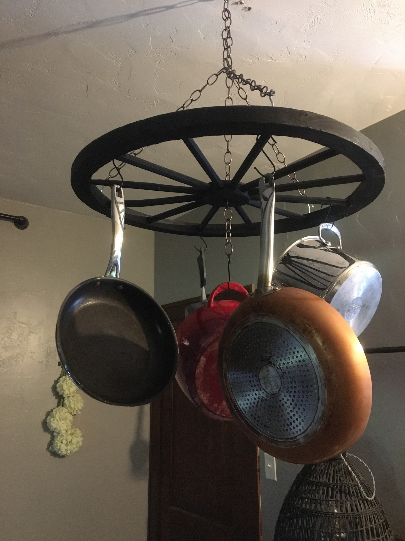 Wagon Wheel Pot Rack Etsy