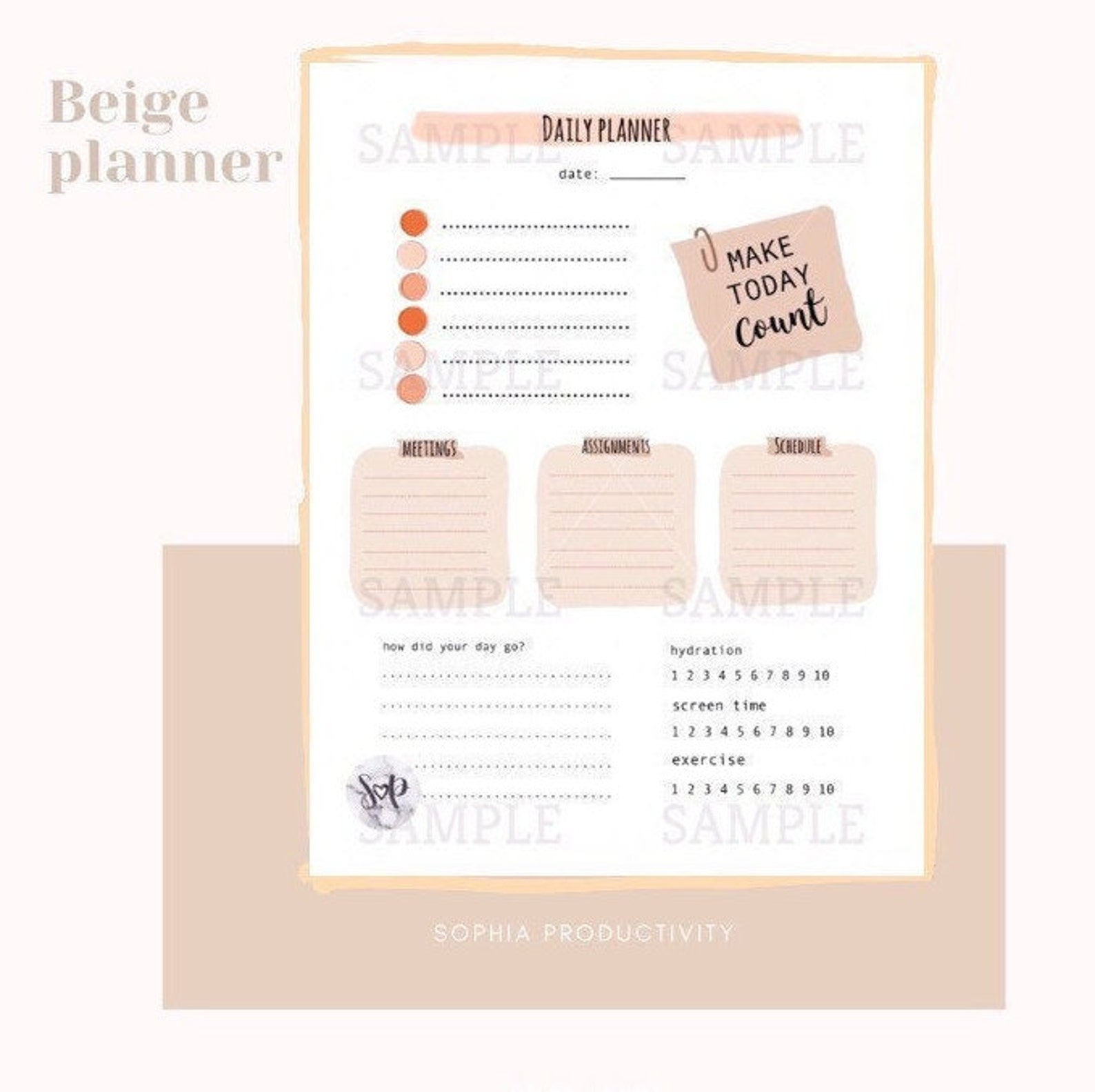 Aesthetic Printable Daily Planner - Etsy
