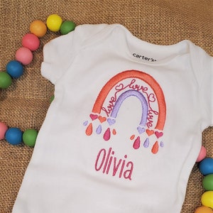 Rainbow Two Tone, Personalized,  Onsie , T-Shirt , Name, Rainbow Baby, Coming Home Outfit, Love Rainbow