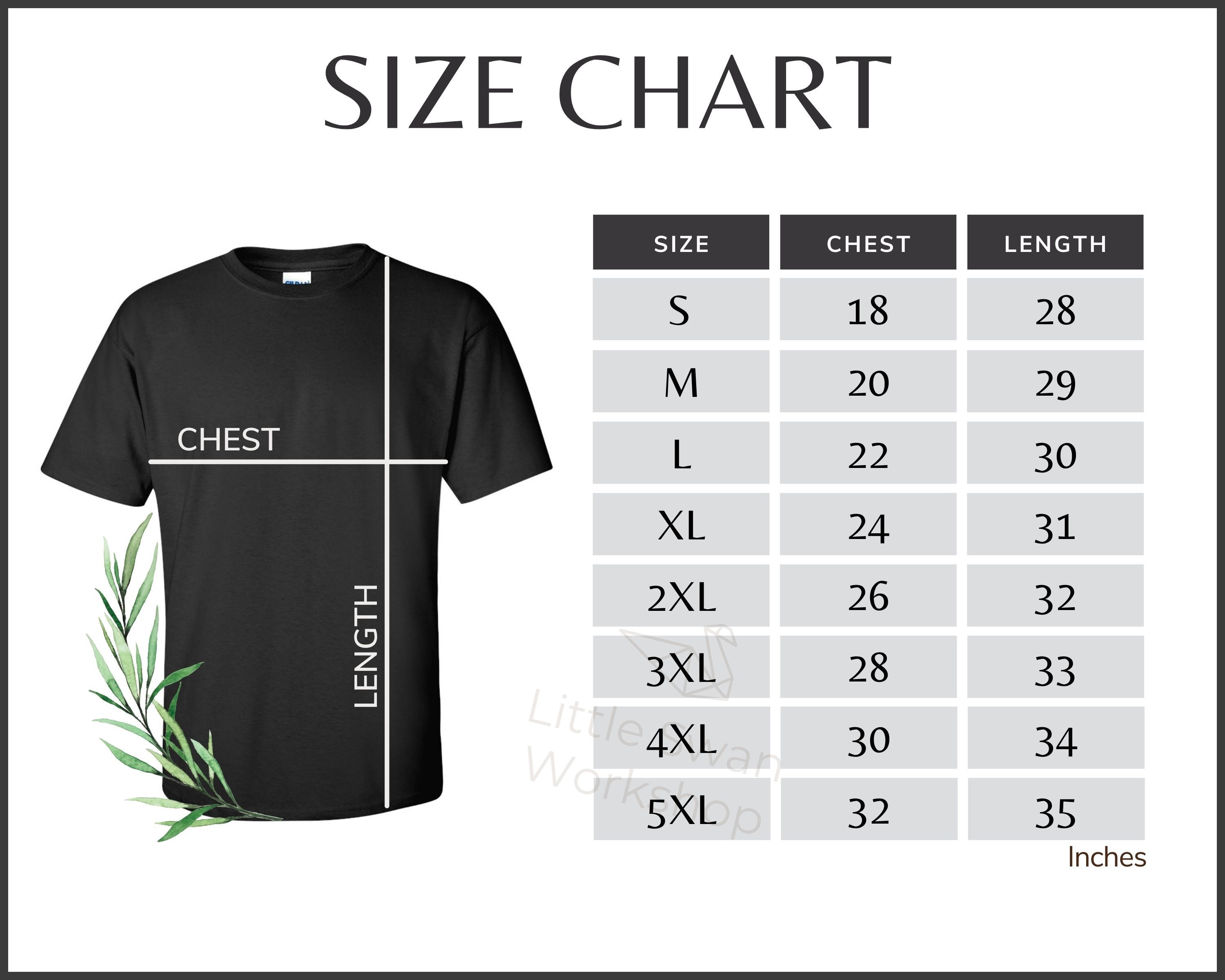 Gildan 2000 Size Chart Gildan G200 Size Guide Gildan 2000 Black Mockup ...