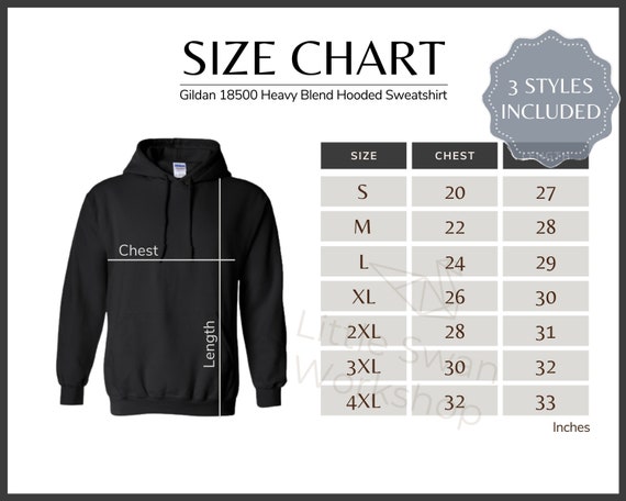 gildan 18500 sizing