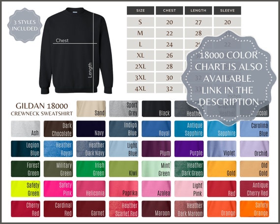 Semi-editable Gildan 18600 Size Color Chart Gildan Full Zip Hooded  Sweatshirt Size Chart Gildan Zip Hoodie Colors G186 Size Chart 