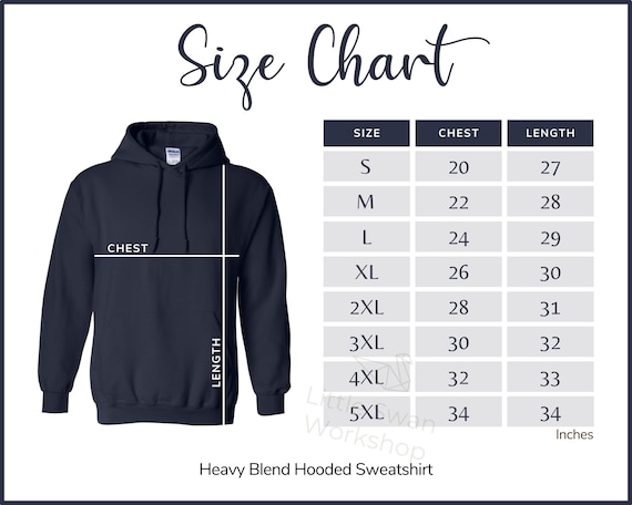 Gildan 18500 Size Chart - Gildan G185 Adult Hooded Sweatshirt Size