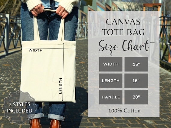 Canvas Tote Bag Size Chart: Liberty Bags OAD113 (Digital Download)