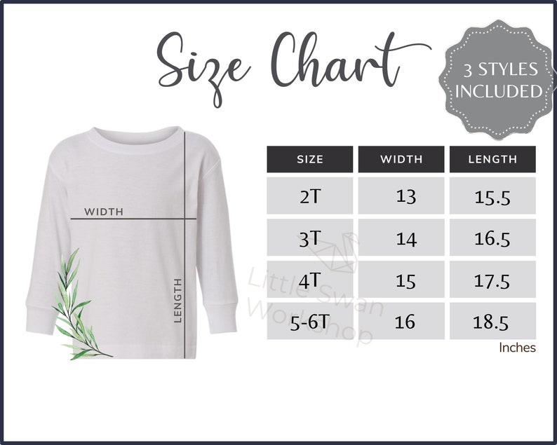 Rabbit Skins 3302 Size Chart Toddler Long Sleeve Tshirt Size Chart