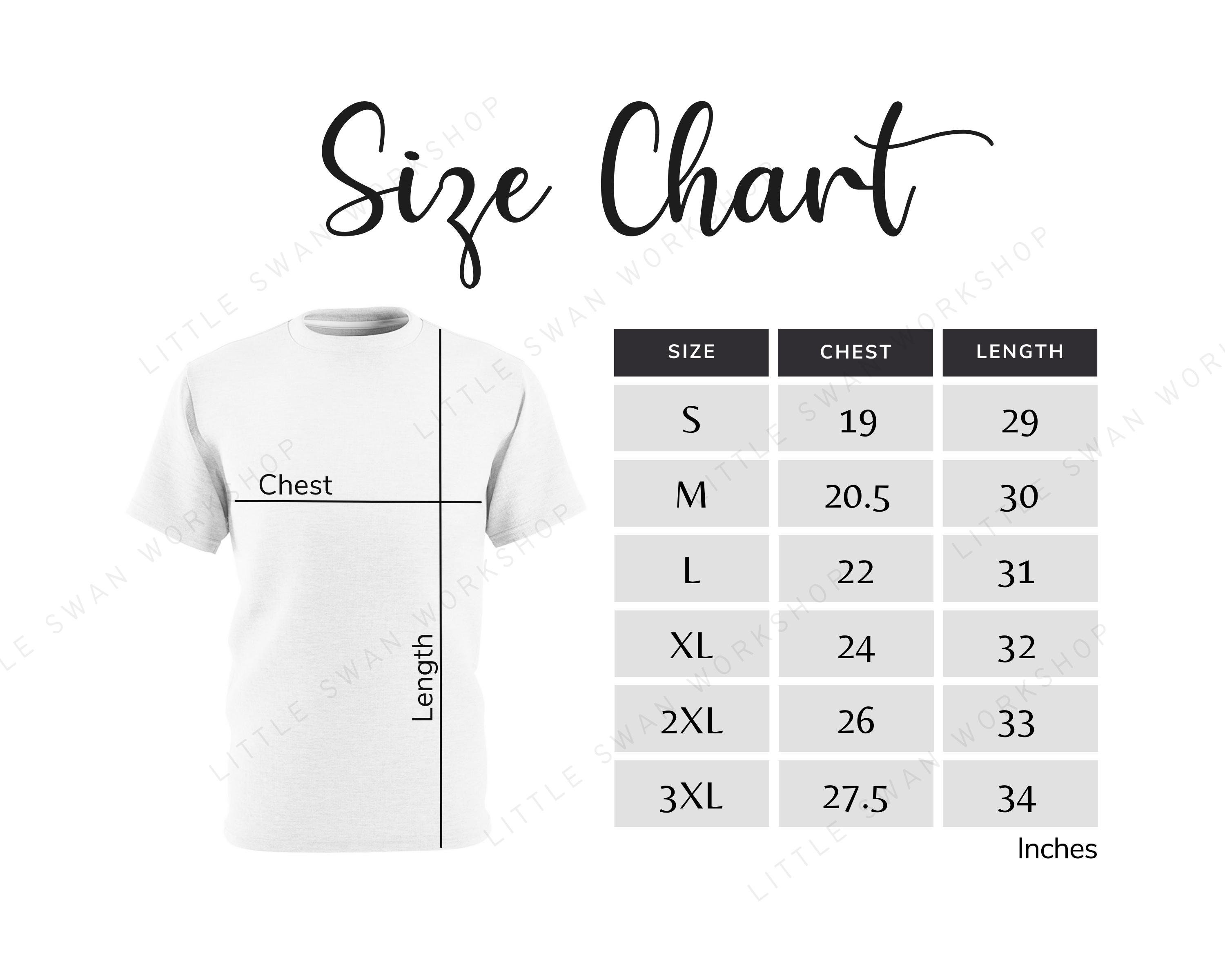 MWW ユニセックス カットソー T シャツ サイズ表、AOP T シャツ サイズ