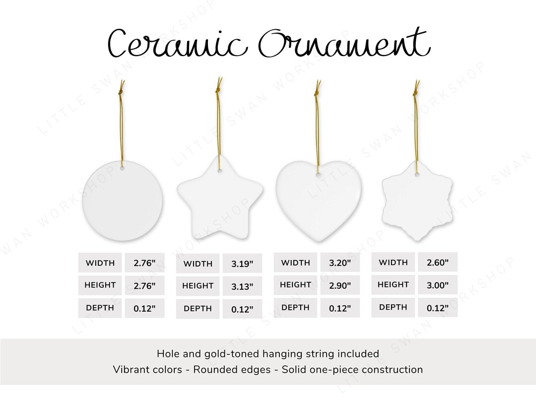 Ceramic Ornament Size Chart Sizing Guide for All Shapes 2 Etsy