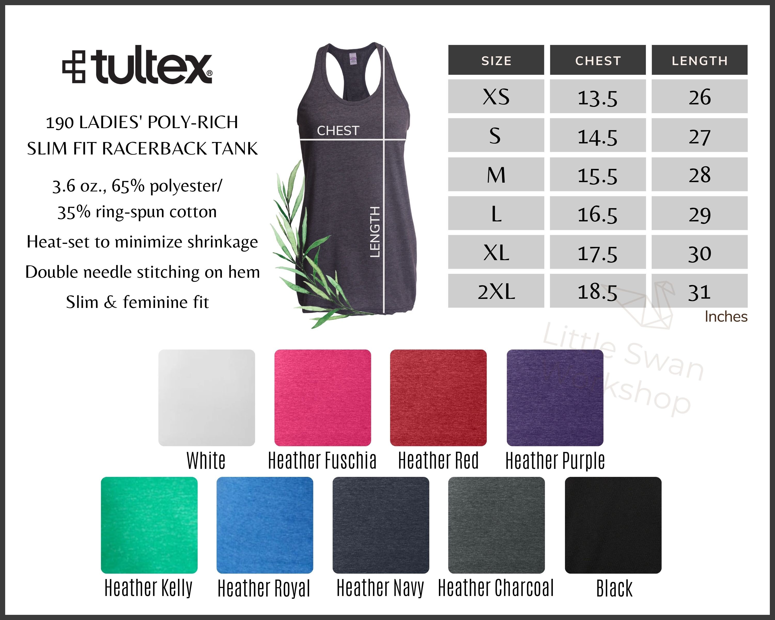 Tultex 190 Color Chart 190 Tultex Tank Every Color and Size - Etsy